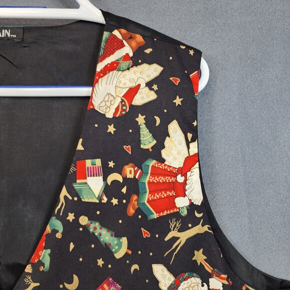 111 Main Womens Vest XXL 2XL Christmas Tree Santa Holiday Reindeer Office Vtg - Picture 7 of 12